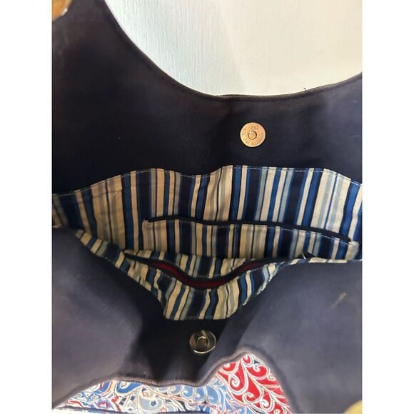 Vera Bradley shoulder bag red blue 14x15 retired Anchor Tote - Picture 7 of 10